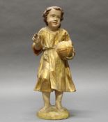 Skulptur, Holz geschnitzt, "Segnendes Christuskind", um 1800, 48 cm hoch, Fassung teils original, F