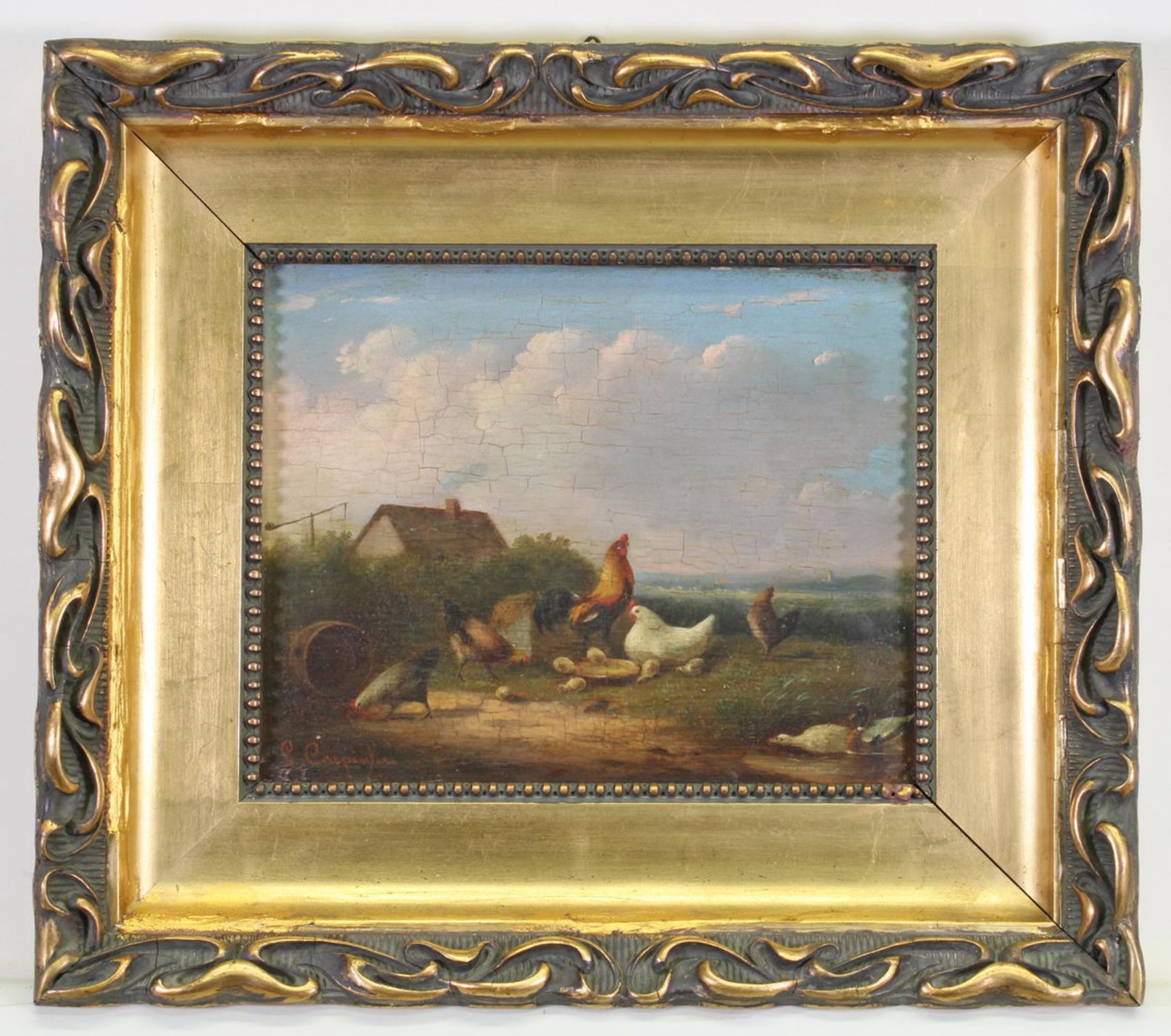 Carpentier G. (19. Jh.), "Federvieh", Öl auf Platte, signiert links unten G. Carpentier, 22 x 28 c - Image 2 of 4