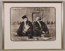 Daumier, Honoré (1808 Marseille - 1879 Valmondos, Maler, Bildhauer und Karikaturist), 4 Radierunge