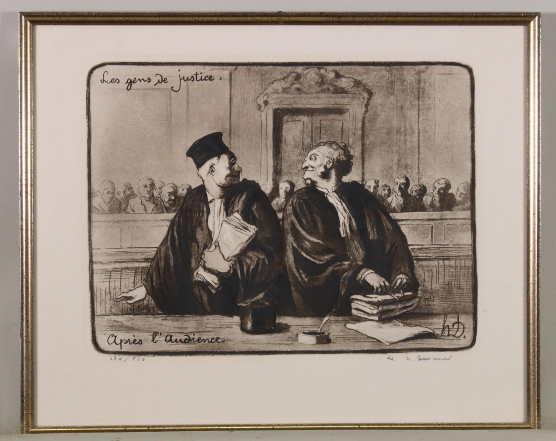 Daumier, Honoré (1808 Marseille - 1879 Valmondos, Maler, Bildhauer und Karikaturist), 4 Radierunge
