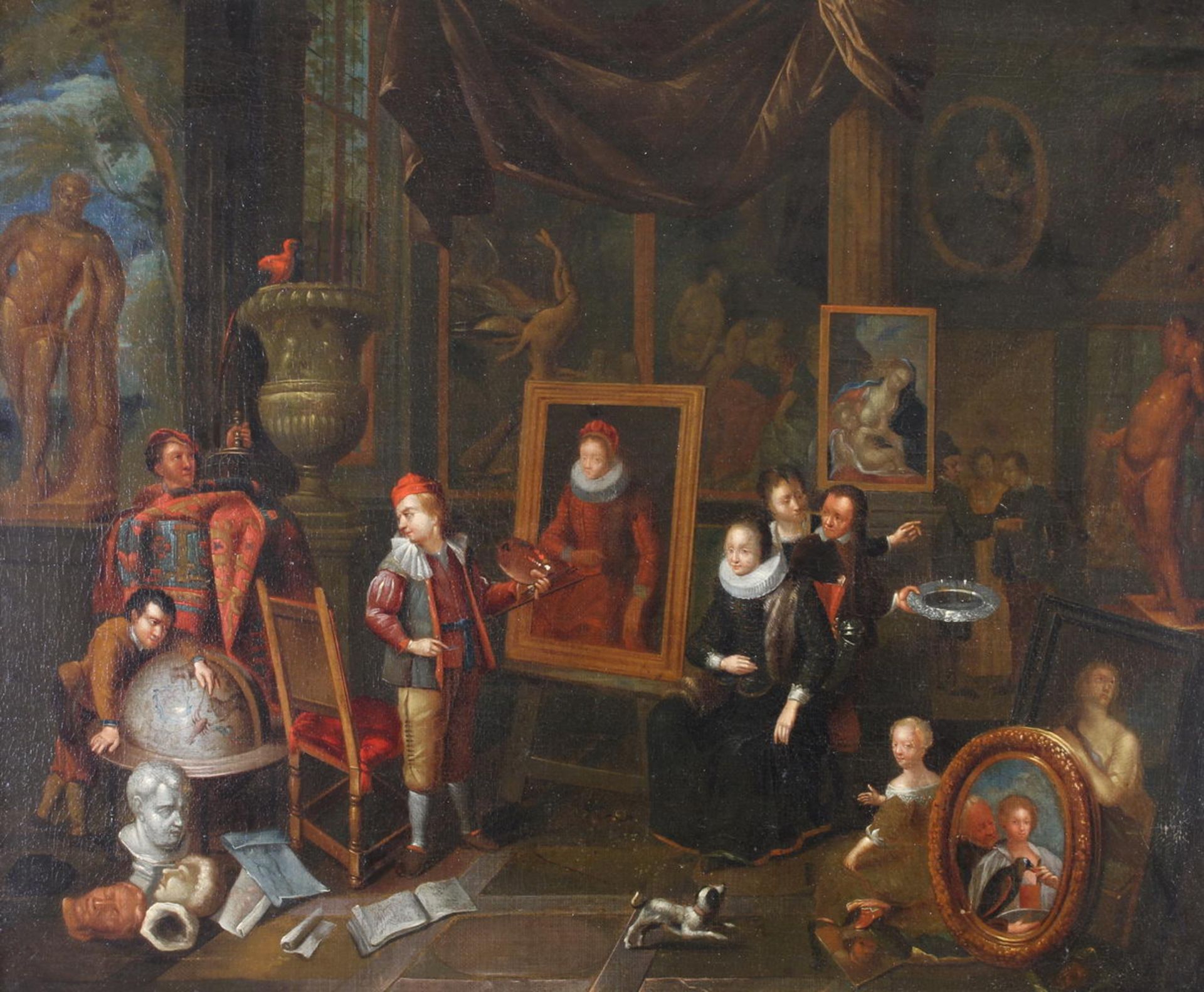 Thomas, Gerard (1663 Antwerpen - 1720 ebenda) oder Werkstatt, "Im Maleratelier", Öl auf Leinwand,