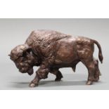 Bronze, rotbraun patiniert, "Bison", am Bauch bezeichnet F. Lipensky und nummeriert 7/25, 16 cm hoc