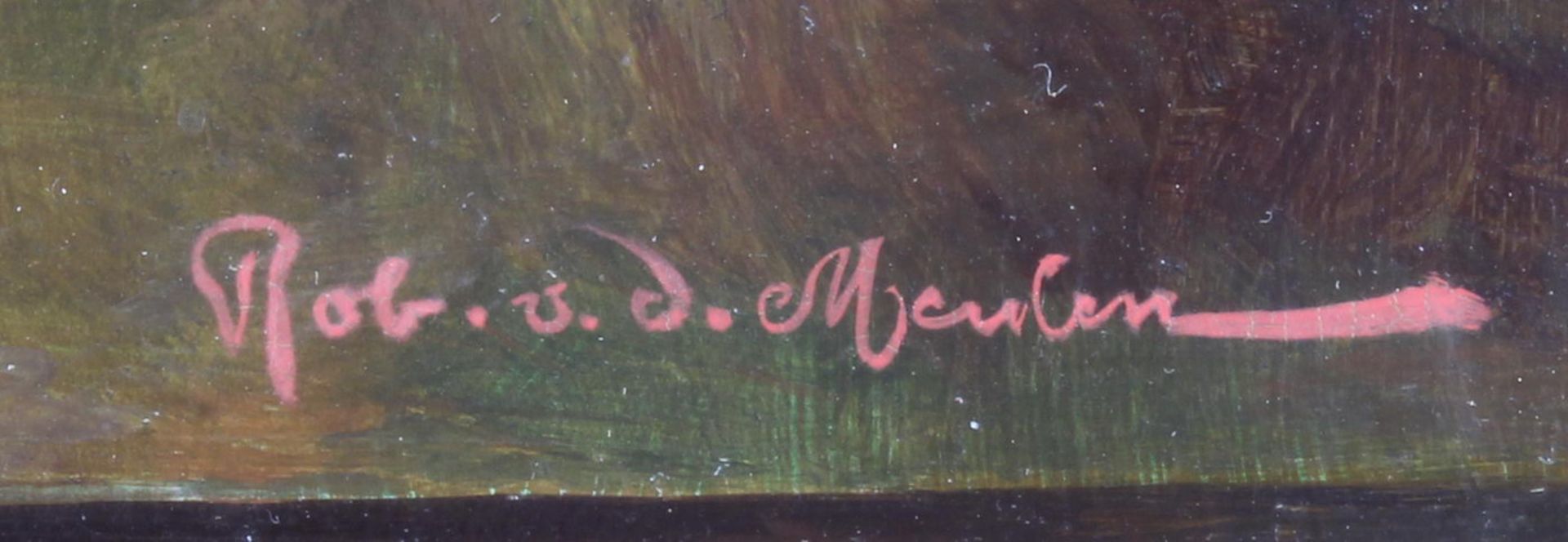 Stilllebenmaler (19./20. Jh.), "Blumenbouquet", Öl auf Leinwand, signiert rechts unten Rob. von de - Image 4 of 4