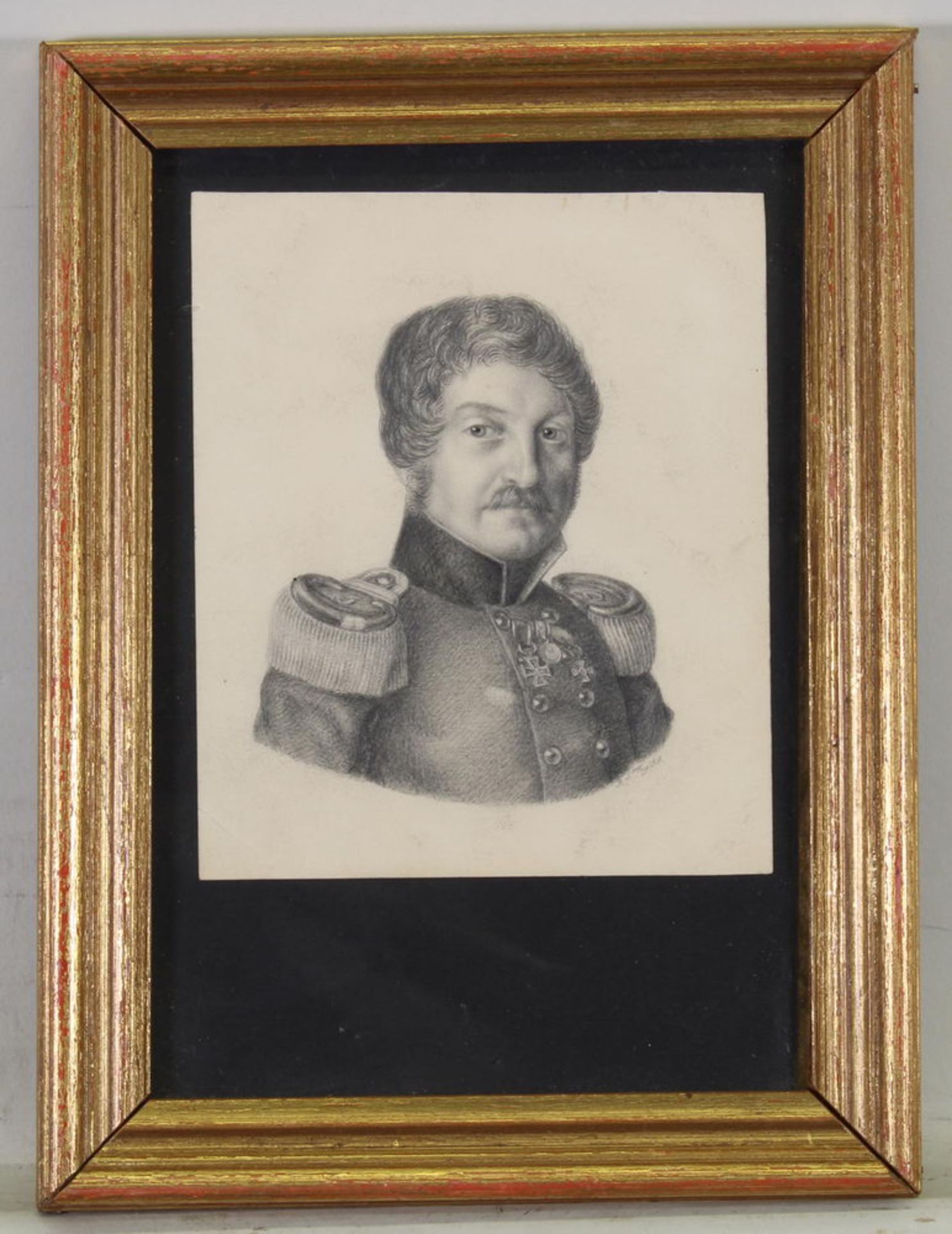 Monogrammist (1. Hälfte 20. Jh.), "Bildnis Johann Friedrich Weigand (1786 - 1866)", Generalmajor, - Image 2 of 4