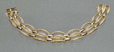 Armband, Theodor Fahrner, gepunzt TF im Kreis, Silber 925/vergoldet, 17.5 cm lang