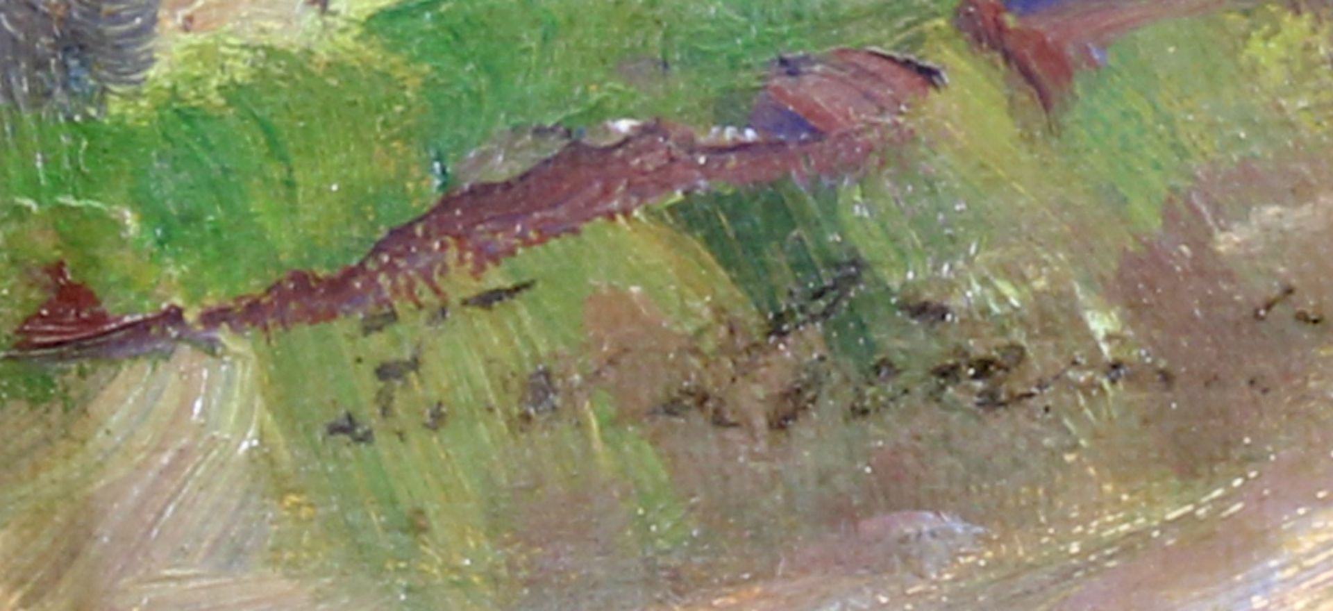 Landschaftsmaler (19./20. Jh.), "Sommerliche Gebirgslandschaft", Öl auf Malkarton, undeutlich sign - Image 3 of 4
