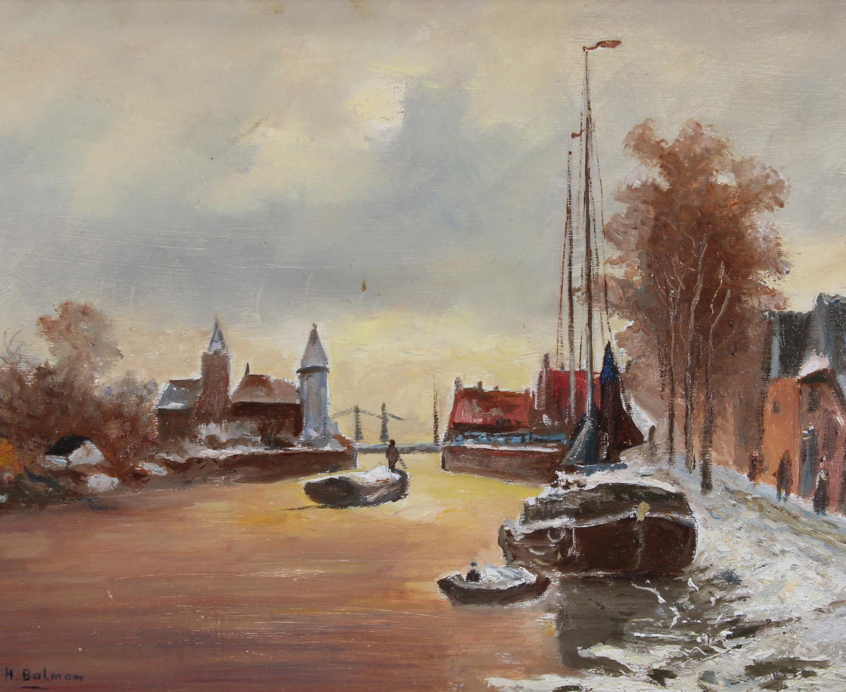 Balman, Hendricus (geb. 1940, holländischer Maler von Küstenlandschaften), "An einem niederländi