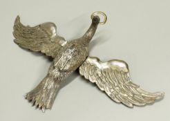 Figur, Weißmetallblech, "Hl. Geist", in Gestalt einer Taube mit vergoldetem Nimbus, zum Aufhängen