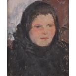 Kalmakova, Olga (1905 - 1999, russische Künstlerin), "Porträt einer jungen Dame", Öl auf Leinwan