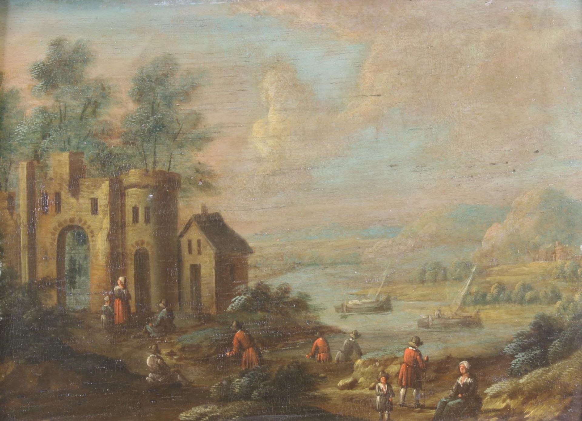 Baets, Marc (tätig in Antwerpen in der 1. Hälfte 18. Jh.), zugeschrieben, Pendants, "Flusslandsch - Image 5 of 6
