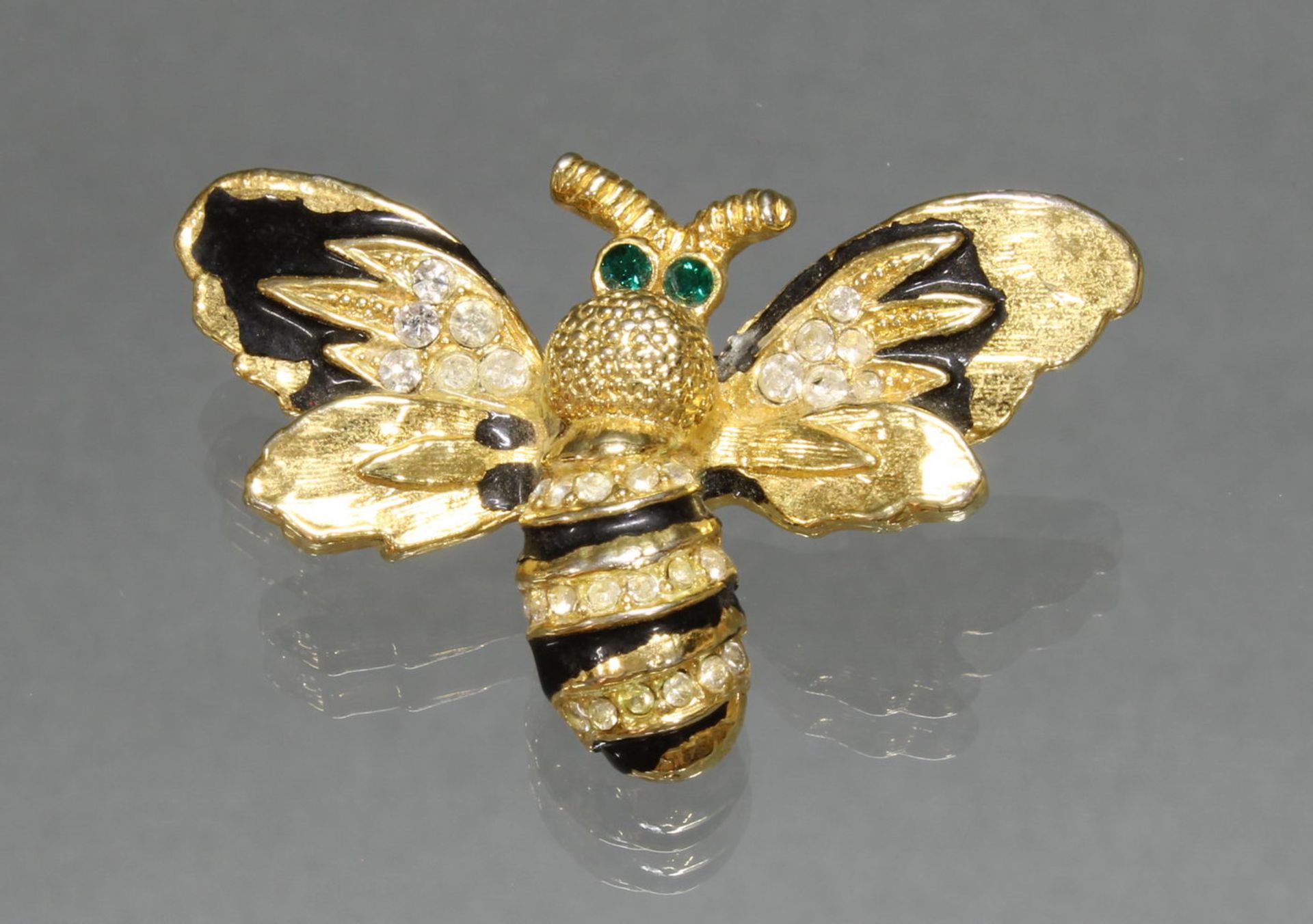 3 Modeschmuck-Tierbroschen: Schmetterling, Eisvogel, Biene - Image 2 of 4