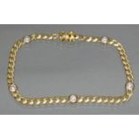 Armband, WG/GG 585, 5 Brillanten zus. ca. 0.75 ct., 21.5 cm lang, 13 g