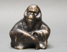 Bronze, "Orang-Utan", 14 cm hoch. Mechthild Born, geb. 1941 Münster, wohl