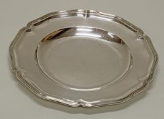 Platte, Silber 800, deutsch, passig-geschweifter Profilrand, ø 30.5 cm, ca. 600 g, Gebrauchsspuren