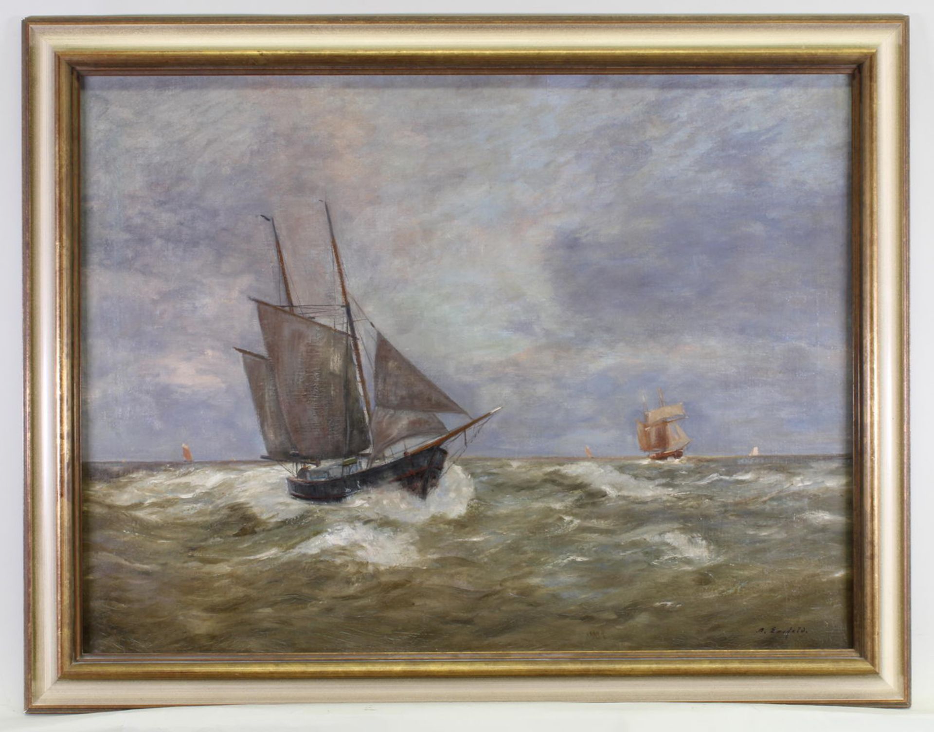 Essfeld, Alexander (1872 - 1939 Düsseldorf, Marinemaler, Schüler der KA Düsseldorf) "Segelschiff - Image 2 of 4