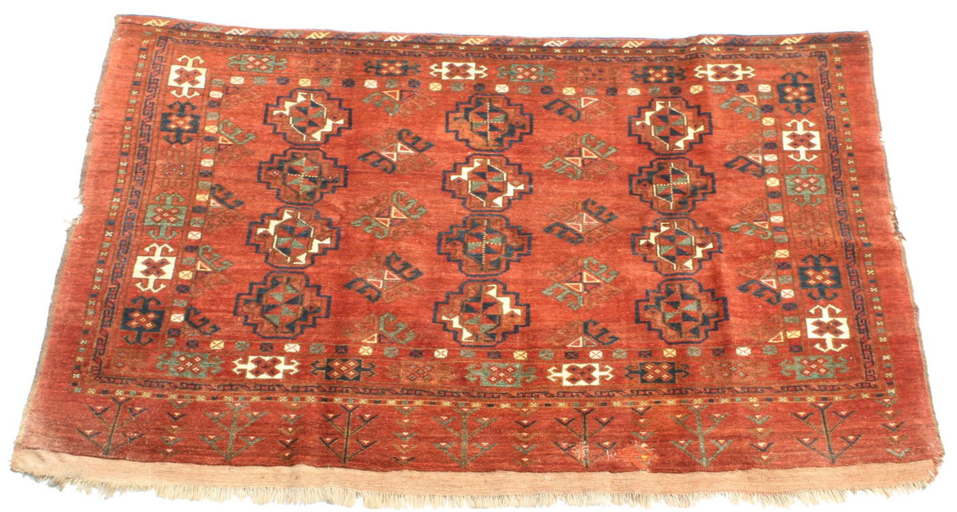 Tschowal-Front, Zentralasien, antik, ca. 1.45 x 0.90 m, zwei Reparaturstellen, am Rand kleine Besch