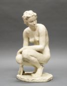 Porzellanfigur, "Die Hockende", Rosenthal, Germany, Selb, Kunstabteilung, Biskuitporzellan, Modelle