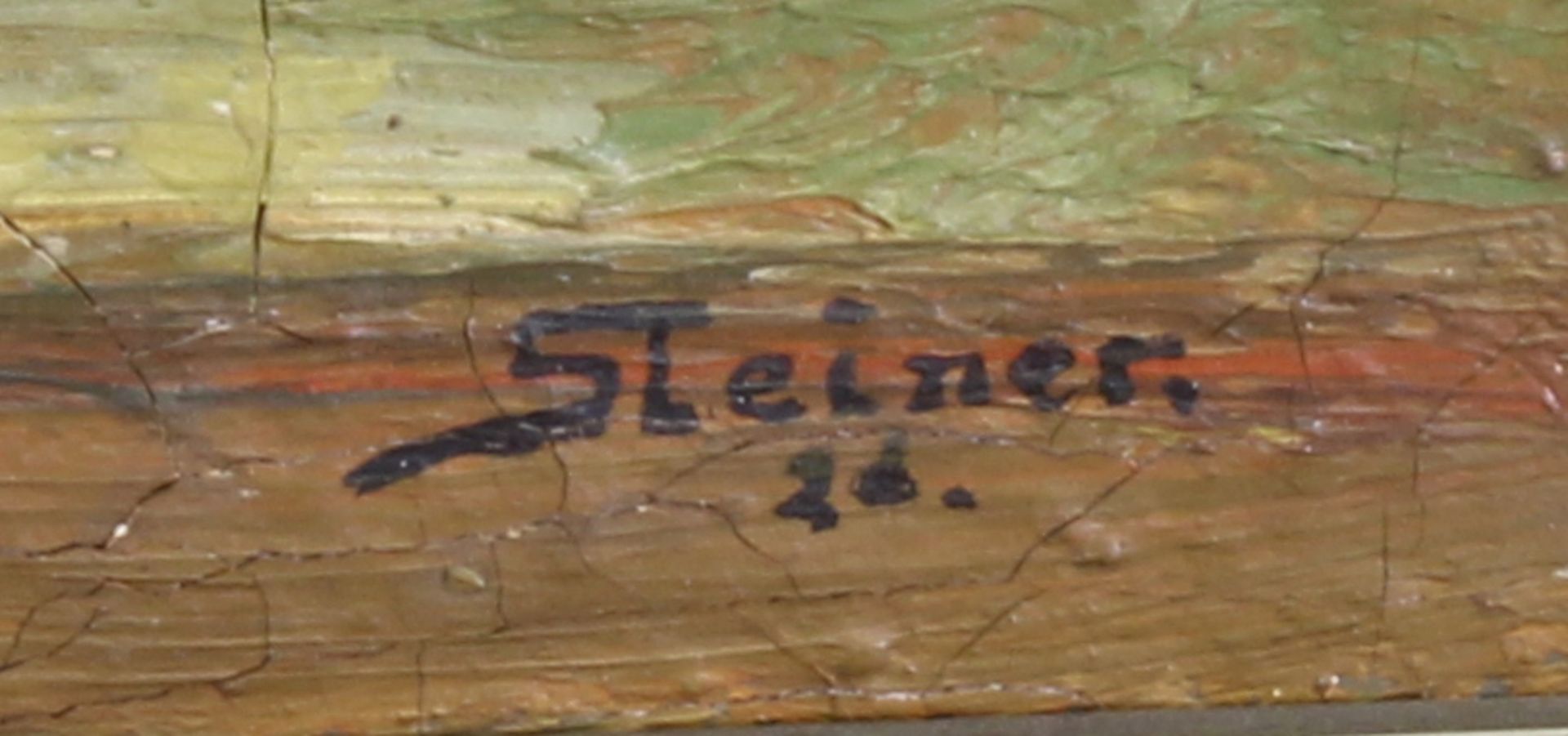 Steiner (Anfang 20. Jh.), "Herbstwald", Öl auf Leinwand, signiert und datiert Steiner 26, 94.5 x 8 - Image 5 of 6
