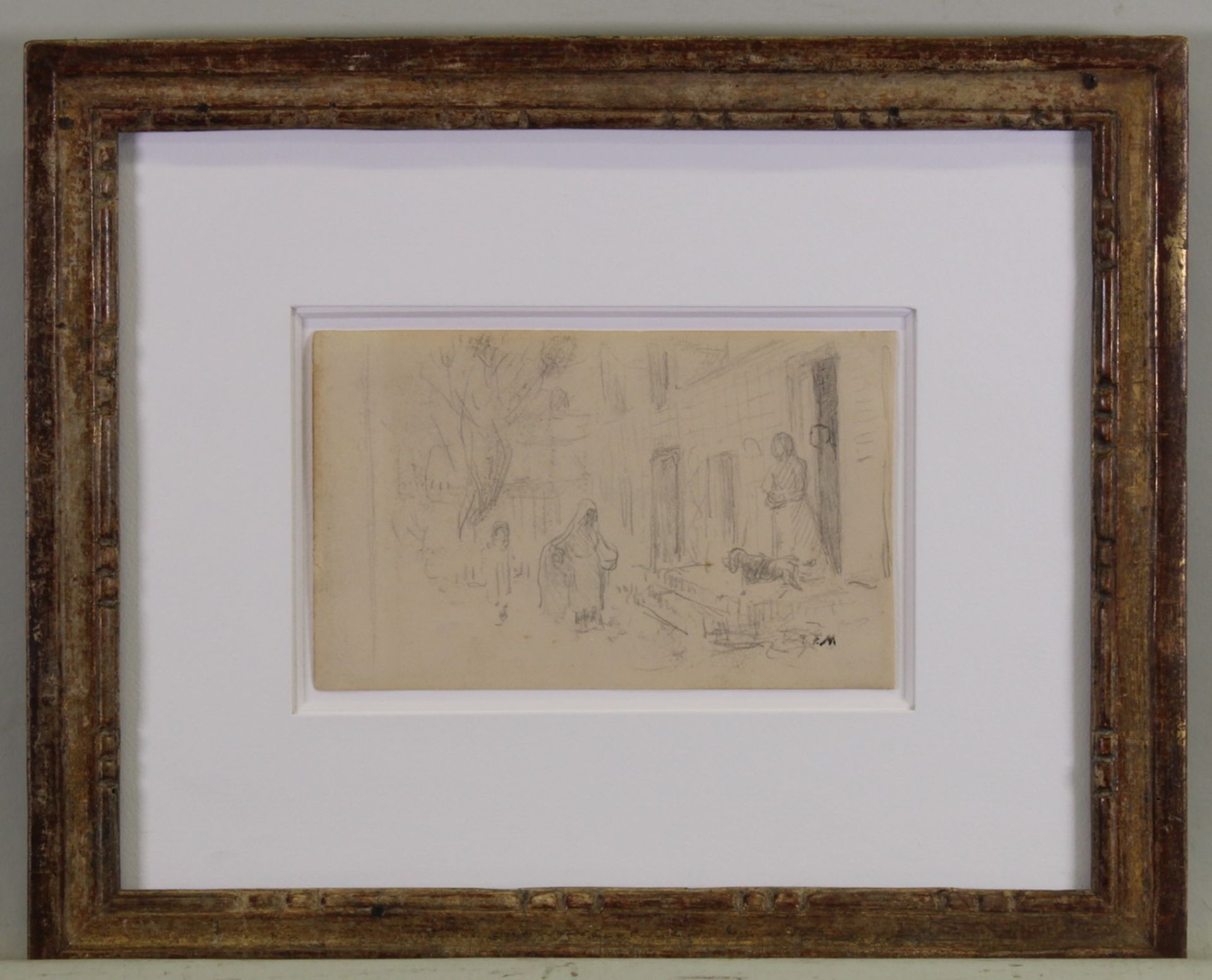 Millet, Jean Francois (1814 Gruchy - 1875 Barbizon), "Millets Haus in Barbizon", Zeichnung, Nachlas - Bild 2 aus 2