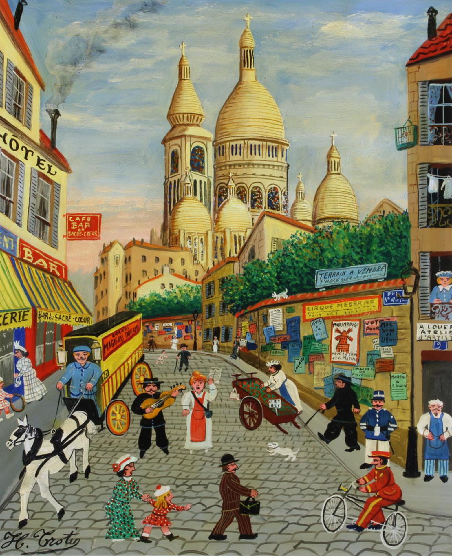 Trotin, Hector (1894 Levallois-Perret - 1966 Paris), "Sacré Coeur", Öl auf Masonit, signiert link