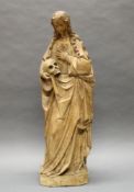 Skulptur, Holz geschnitzt, "Maria Magdalena (?)", im Stil des 16. Jh., wohl später, 80 cm hoch, ge