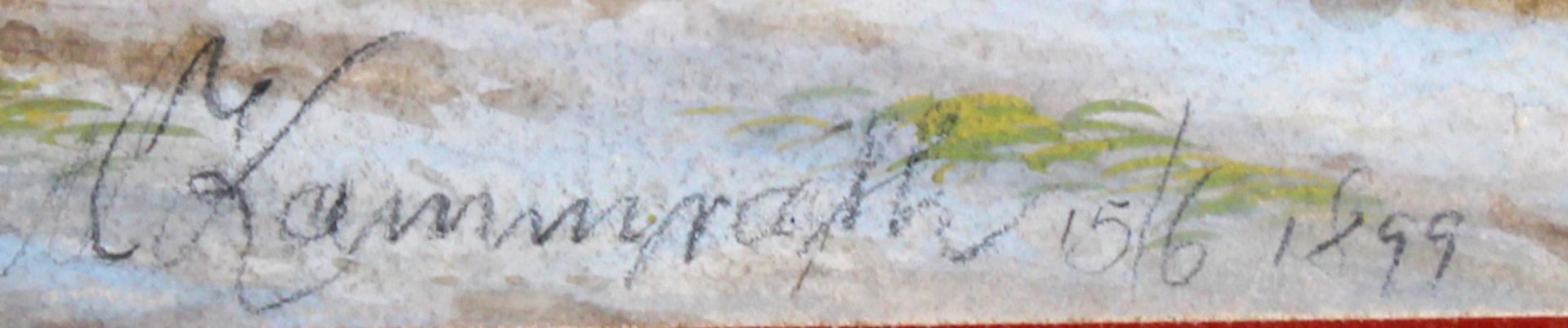 Kammrath, Anna (19./20. Jh.), wohl, "Spielende Kinder am Wasserfall", Gouache, signiert und datiert - Image 3 of 3