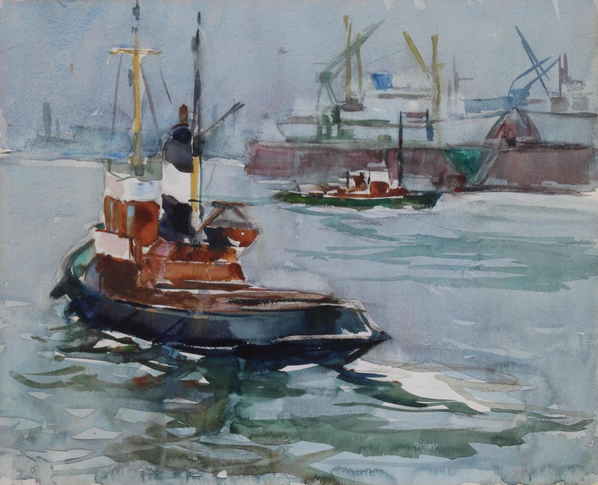 Böhlig, Rolf (1904 Hamburg - 1979, deutscher Aquarellist, Maler und Grafiker, ansässig in Hamburg