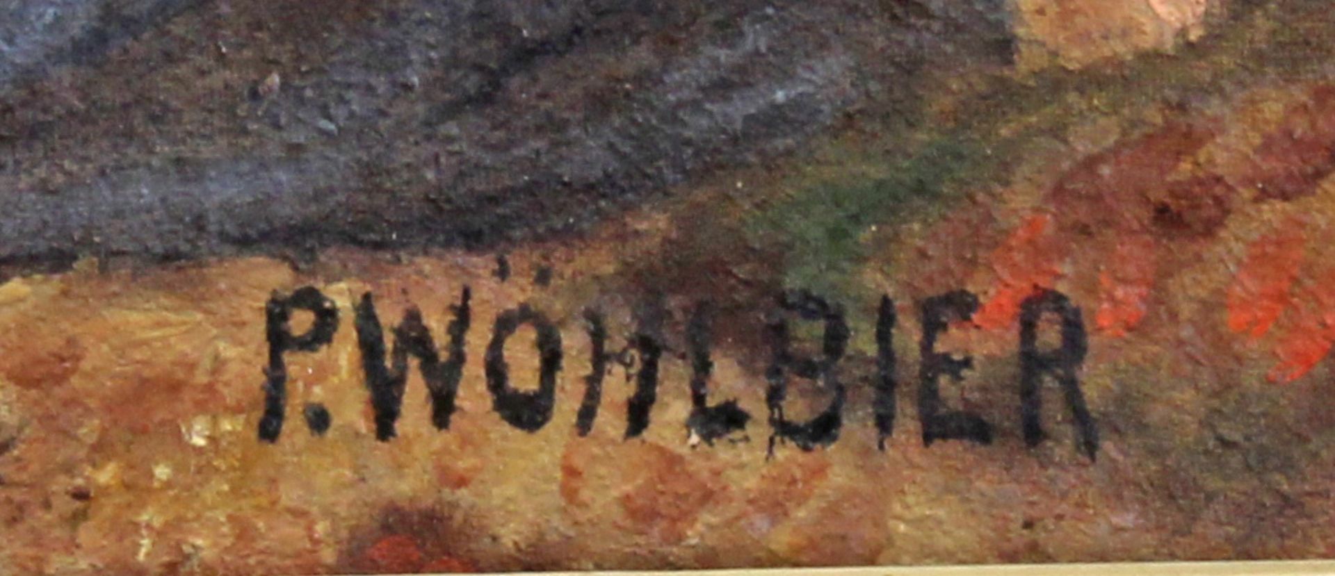 Wöhlbier, P. (19./20. Jh.), "Im Harem", Öl auf Leinwand, signiert unten rechts P. Wöhlbier, 53.5 - Image 3 of 4