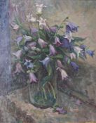 Stilllebenmaler (20. Jh.), "Blumenstillleben", Öl auf Leinwand, verso kyrillisch signiert und dati