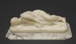 Skulptur, Marmor, "Santa Cecilia/Heilige Cäcilie", nach Stefano Maderno, christliches Grand Tour S