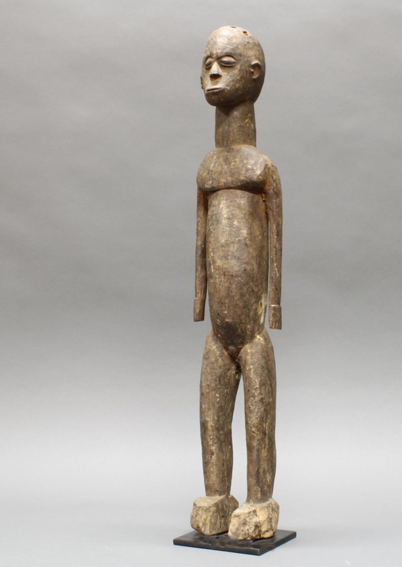 Figur, weiblich, Lobi, Burkina Faso, Afrika, authentisch, Holz (sehr schwer), dunkle Patina, 66 cm