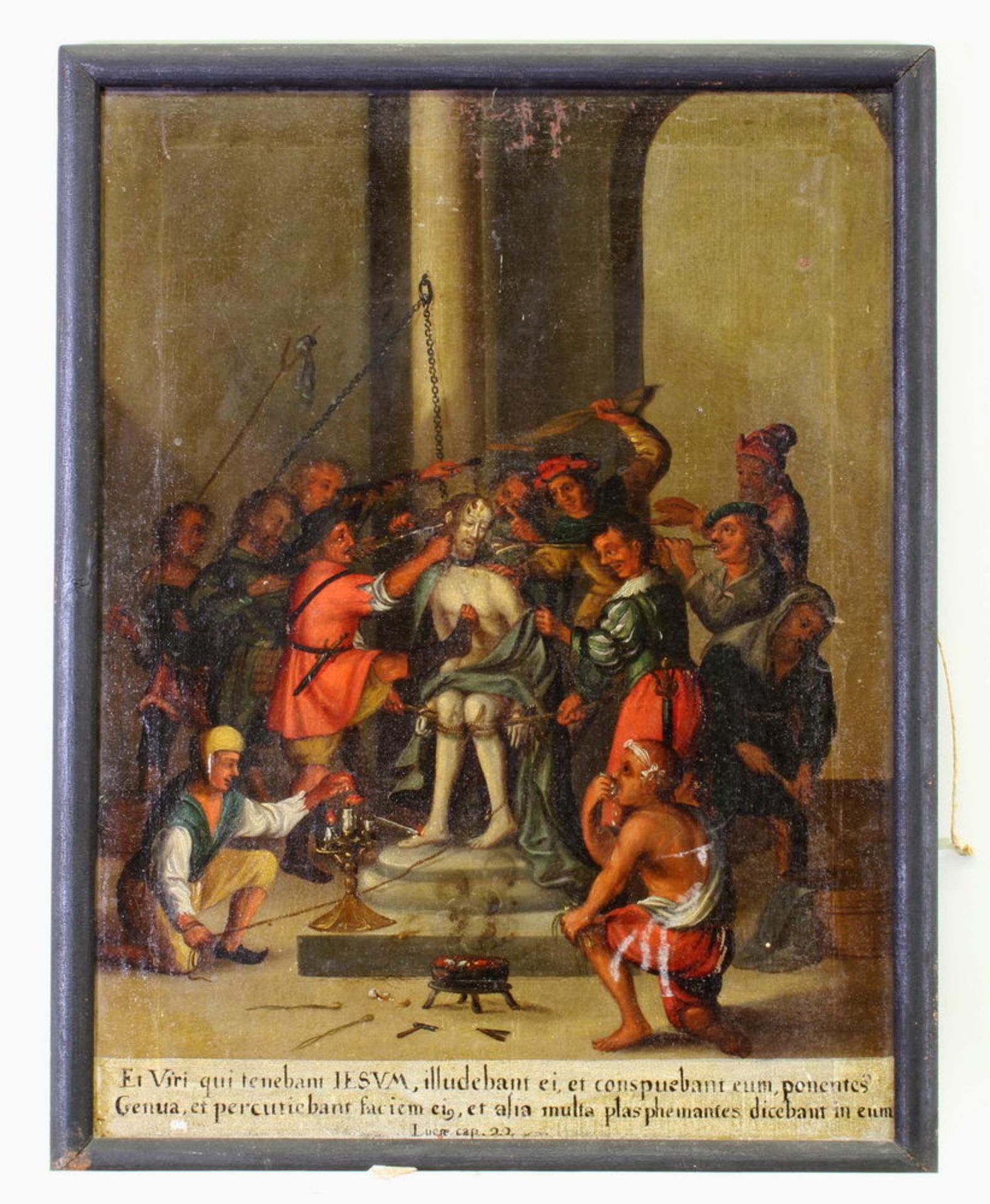 Deutscher Maler (17./18. Jh.), 2 Gemälde, "Geißelung Christi", Öl auf Leinwand, mit lateinischen - Image 4 of 6