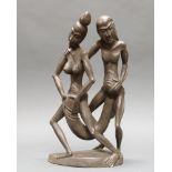 Skulptur, "Erotisches Paar", Südostasien, 20. Jh., Holz, geschnitzt, 49 cm hoch