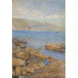 Bloos, Richard (1878 - 1957) oder Bloos, Willy (1884 - 1959), womöglich, "An der Küste", Öl auf