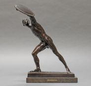 Bronze, dunkelbraun patiniert, "Borghesischer Fechter", nach dem antiken Original, Gießerstempel O