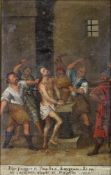 Deutscher Maler (17./18. Jh.), 2 Gemälde, "Geißelung Christi", Öl auf Leinwand, mit lateinischen