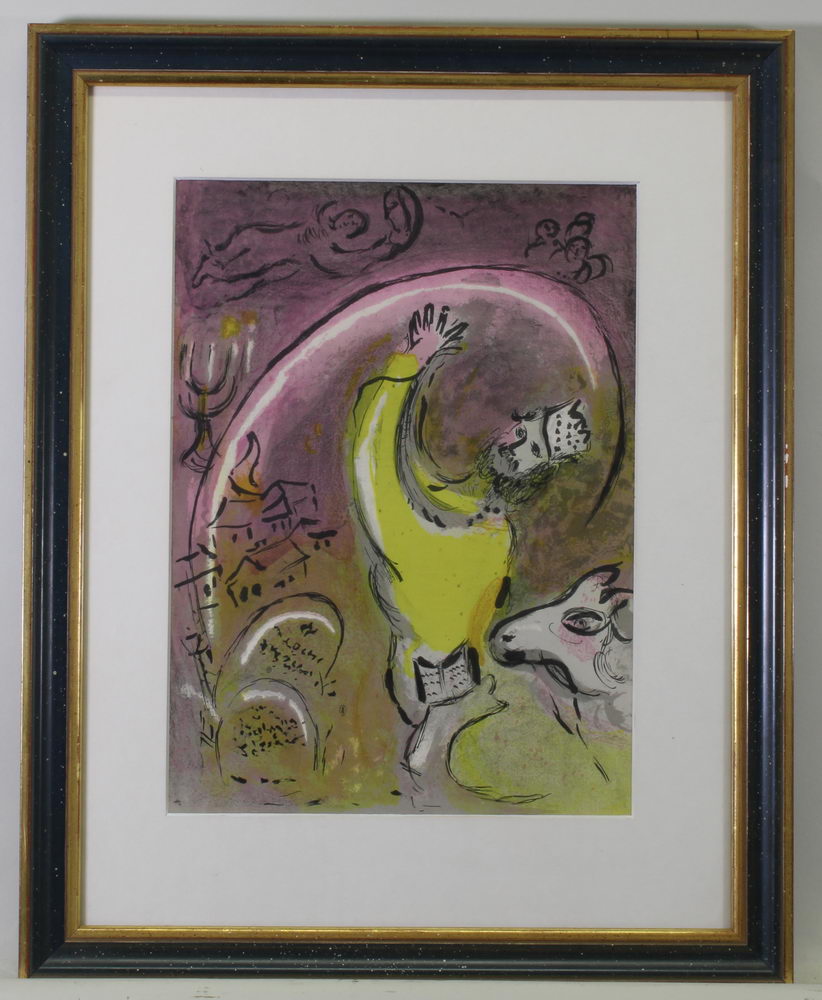 Chagall, Marc (1887 Witebsk - 1985 Saint Paul de Vence), "Salomon (aus der Serie: Bibel I)", Farbli - Image 2 of 3