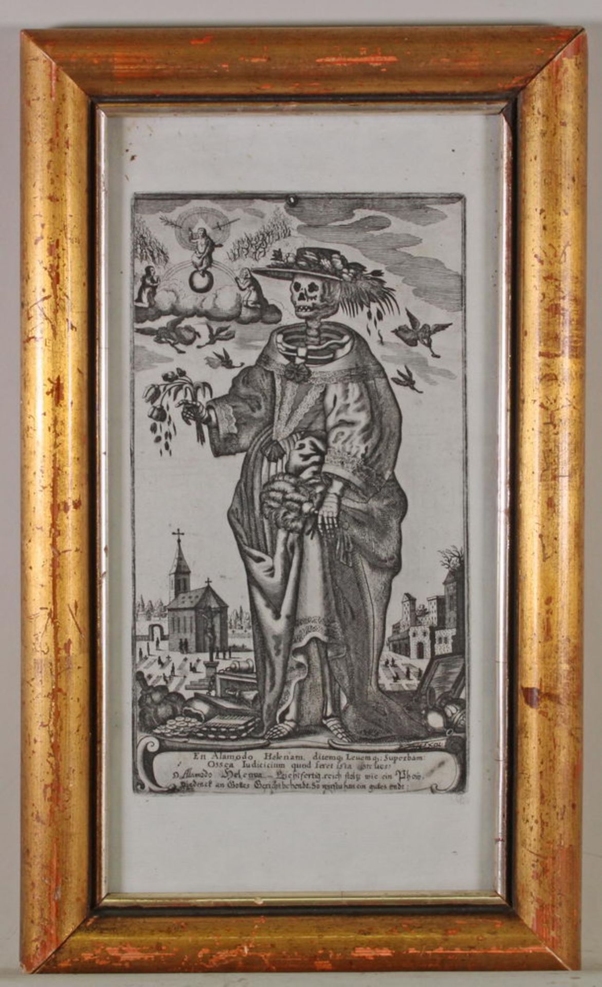 Altzenbach, Gerhard (act. 1609 - 1672), "Der Tod als Edelfrau", Kupferstich, um 1630, 24 x 13.5 cm, - Image 2 of 4