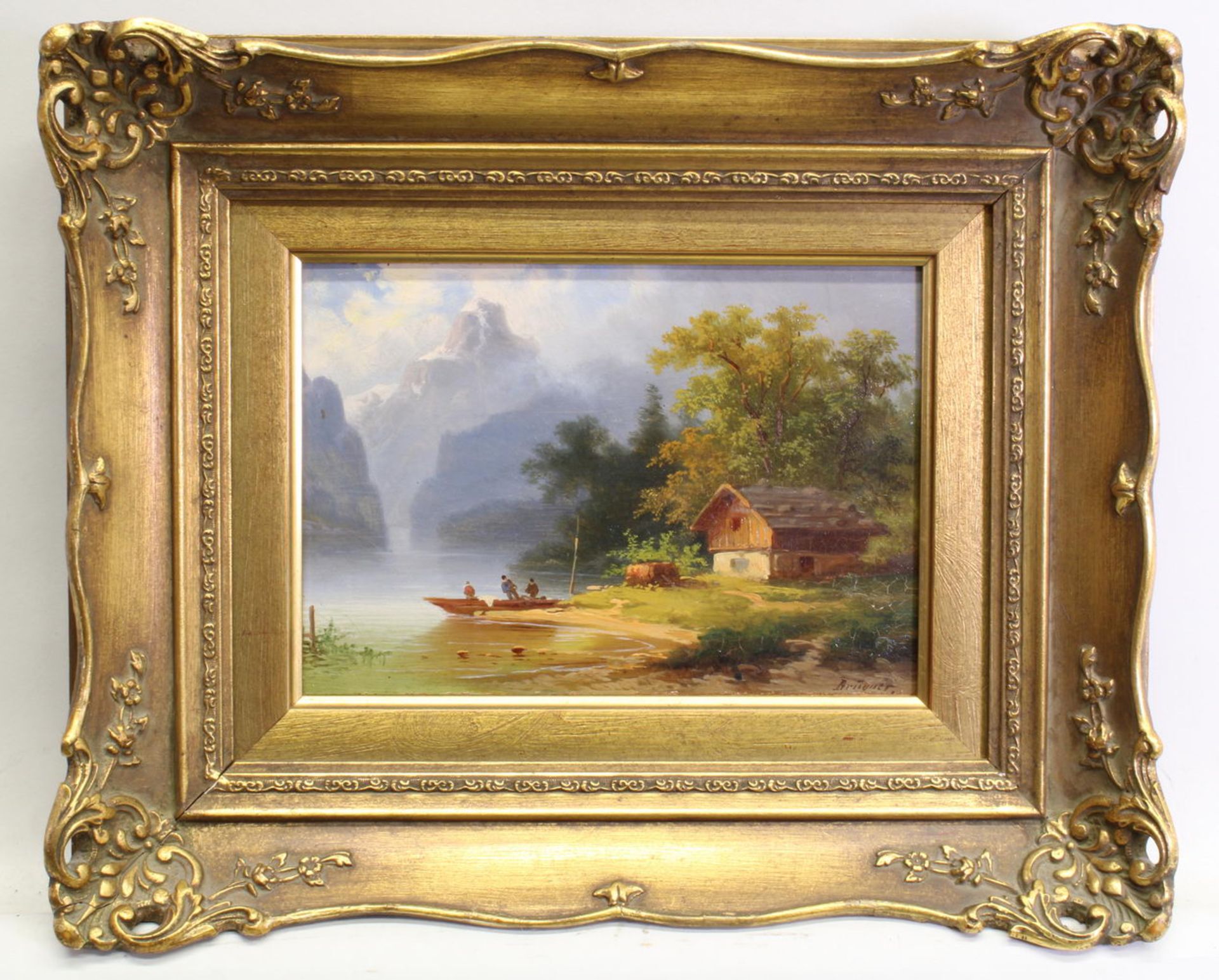 Landschaftsmaler (19./20. Jh.), Konvolut von 3 kleine Gemälde: 2x Cölestin Brügner, "Am Ufer ein - Image 8 of 10