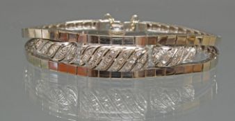Armband mit verdeckter Uhr, 1970er Jahre, WG 585, Uhr 'Hamilton', Handaufzug, silberfarbenes Ziffer