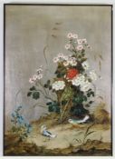 Jadraque, José-Luis Vivancos (geb. 1927), wohl, Pendants, "Vögel- und Blumendarstellung", Mischte