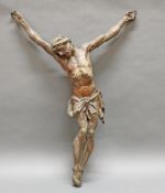 Skulptur, Holz geschnitzt, "Corpus Christi", im Stil des 17.Jh. jedoch wohl 20. Jh., 76 cm hoch, ei