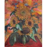 Hartig, Carl Christoph (1888 Davos - 1975 Düsseldorf), "Sonnenblumen", Öl auf Leinwand, signiert