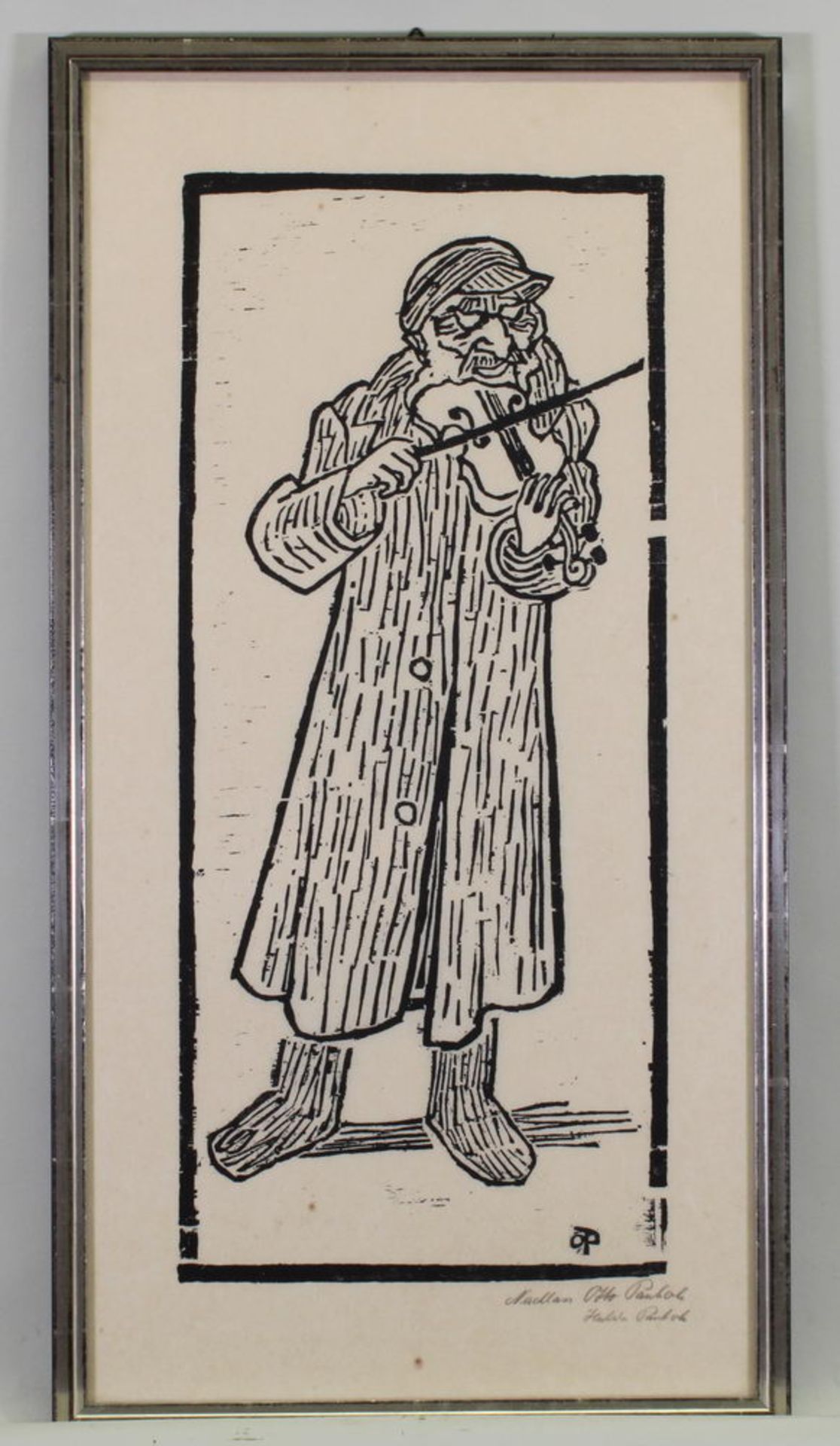 Pankok, Otto (1893 Mühlheim/Ruhr - 1966 Wesel, Maler und Grafiker), 2 Holzschnitte, "Rabbiner" (19 - Image 5 of 6