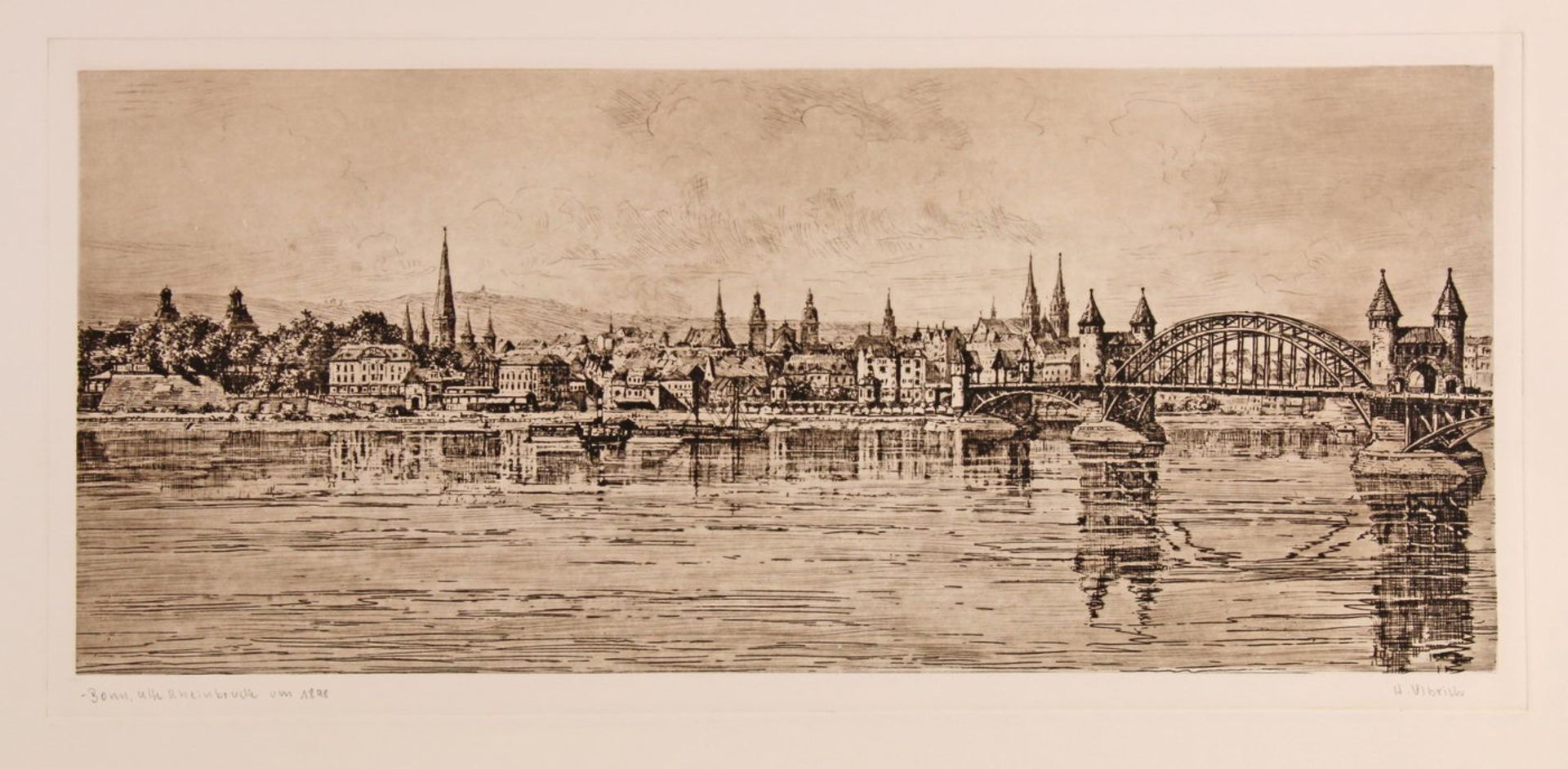 Konvolut 6 Radierungen und 1 Lithografie, "Bonn und Umgebung", unterschiedliche Künstler, verschie