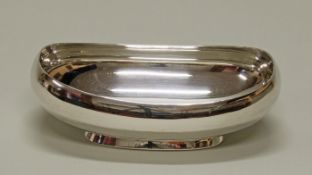 Schale, Silber 925, deutsch, glatt, oval, Standring, 5 x 16 x 10 cm, ca. 272 g