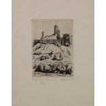 Holler, Alfred (1888 Krefeld - 1954, Landschaftsmaler, besonders der Eifel), "Eifelburg Monreal", R