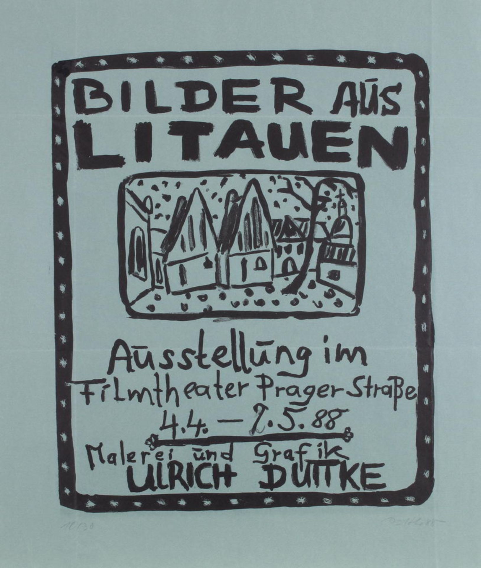 Duttke, Ulrich (geb. 1956 Crumbach/Sachsen), Konvolut mit 6 Lithografien, "Motive aus Litauen", ver - Bild 5 aus 6