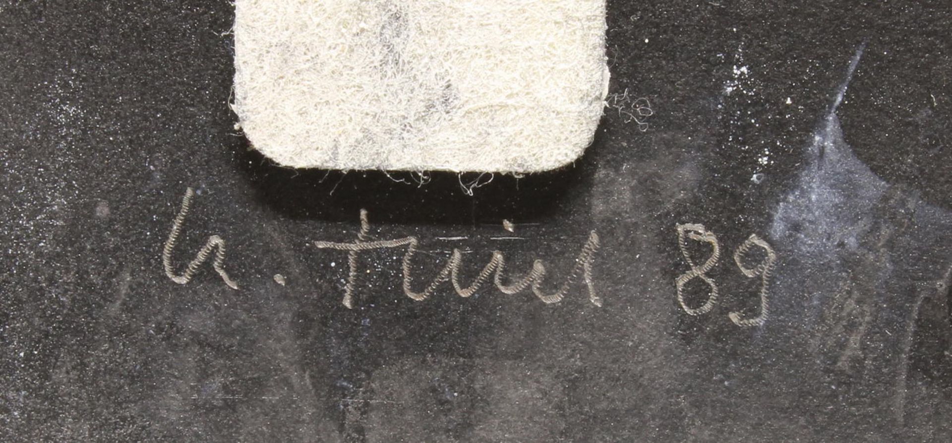 Plastik, Stahlblech, "Ohne Titel", auf der Rückseite bezeichnet und datiert H. Thiel 89, nummerier - Bild 3 aus 3
