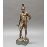 Bronze, "Gladiator", Stempel im Guss unten Martin u. Piltzing Hofbildgiesser Berlin, ca. 53 cm hoch